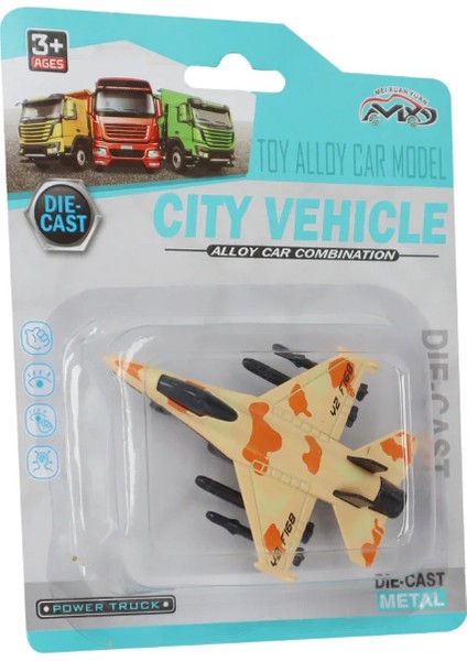 Die Cast Metal F-16 Benzeri Savaş Uçağı Turuncu Kamuflaj fiyatları