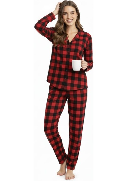 Süet Önden Düğmeli Kadın 2'li Pijama Takımı fırsatları