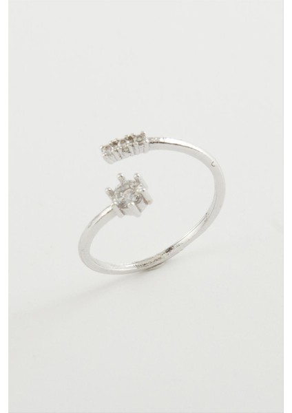 Resveq Zirkon Taşlı Yüzük-Gümüş Rengi fiyatları