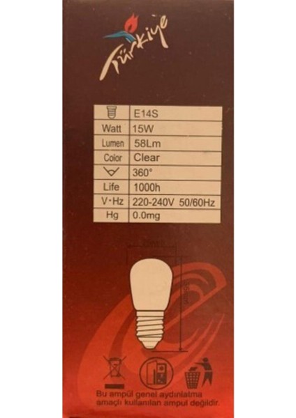 Buzdolabı / Tuz Lambası / Fırın / Dikiş Makinesi Ampulü / 15W Sarı Işık E14 Halogen Ampul 15 Watt Yo fiyatları