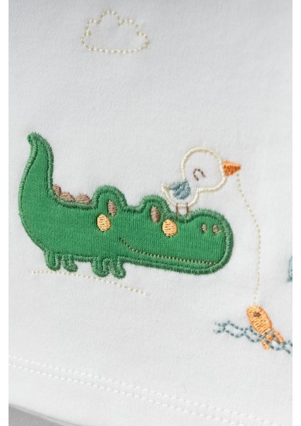 %100 Pamuk Sevimli Kuş ve Timsah Desenli Bebek 5 Parça Yenidoğan Hastane Çıkışı Zıbın Seti BBTF.EKR.20108 modelleri