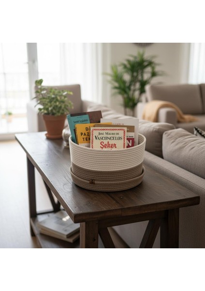 Kapaklı Hasır Sepet – El Yapımı Jüt Organizer Kutusu