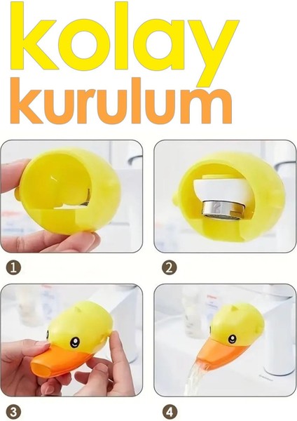 Musluk Uzatma Oyuncağı Ördek Figürlü Musluk Uzatıcı Oyuncak Çocuk Banyo Tuvalet Aksesuar Başlık 2 Yı modelleri