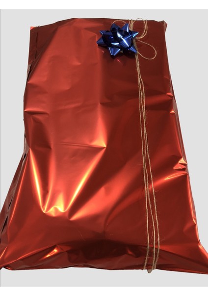 3 Adet Yapışkanlı 50X70 Ultra Mega Boy Metalize Kırmızı Hazır Hediye Poşeti 50 x 70 cm Hediye Paketi fiyatları