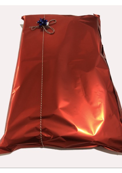 3 Adet Yapışkanlı 50X70 Ultra Mega Boy Metalize Kırmızı Hazır Hediye Poşeti 50 x 70 cm Hediye Paketi modelleri