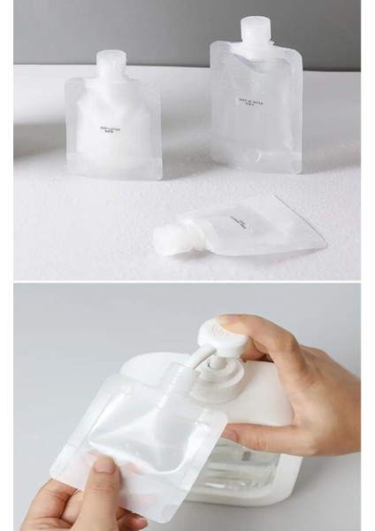 5 Adet Şeffaf Sıvı Kozmetik Çantaları Seyahatt Losyon Şampuan Yüz Kremi Sabunu Ambalajı(Mp) Belirtil modelleri