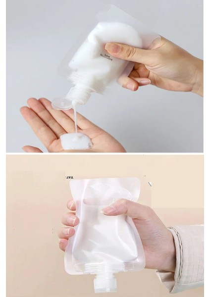 5 Adet Şeffaf Sıvı Kozmetik Çantaları Seyahatt Losyon Şampuan Yüz Kremi Sabunu Ambalajı(Mp) Belirtil fırsatları