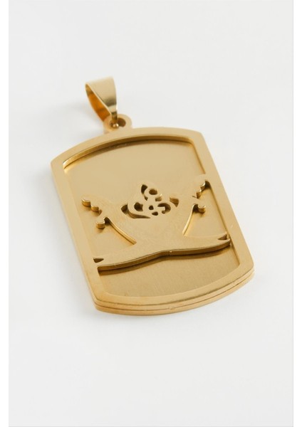 Resveq Zülfikar Çelik Kolye Ucu 4 Cm-Sarı fiyatları