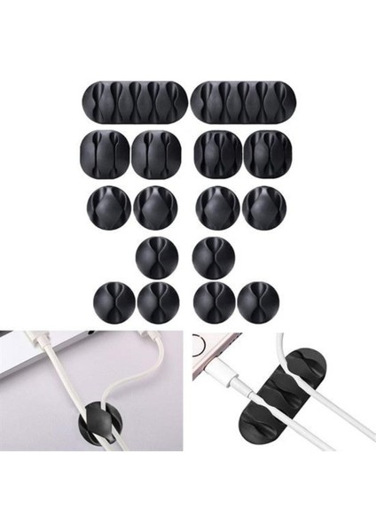 16 Parça Akrilik Yapışkanlı Kablo Tutucu Kablo Organizer