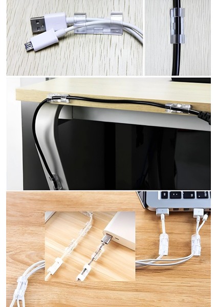 Yapışkanlı Kablo Toplayıcı 20 Adet Cam Kablo Tutucu Klips Kablo Gizleyici Duvara Sabitleyici Aparat indirimleri