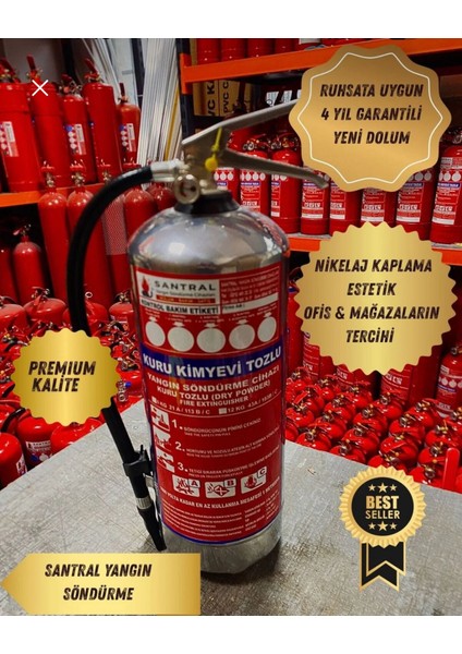 6 kg Abc Kuru Kimyevi Tozlu Estetik Nikelaj Kaplama Yangın Söndürme Cihazı 4 Yıl Garantili Askı Aparatı Kullanma Talimatı Ve fosforlu Levha Hediye fiyatları