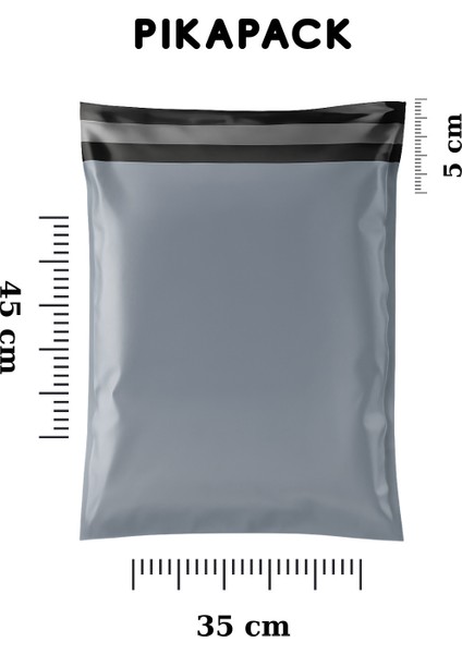 Orta Boy 100 Adet, 35X45X5 cm Cepli Plastik Kargo Poşeti Dayanıklı Su Geçirmez Gri Renk Gri 35 x 45