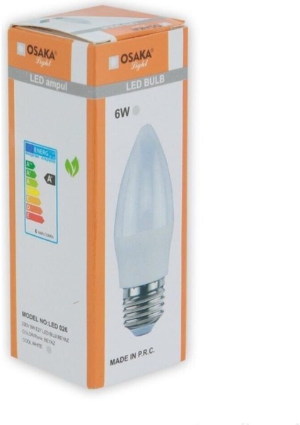 Light 6W LED Mum Avize Ampulü E27 Beyaz 6W Buji Beyaz E27 Gün Işığı E27 LED Ampul 6 Watt Beyaz