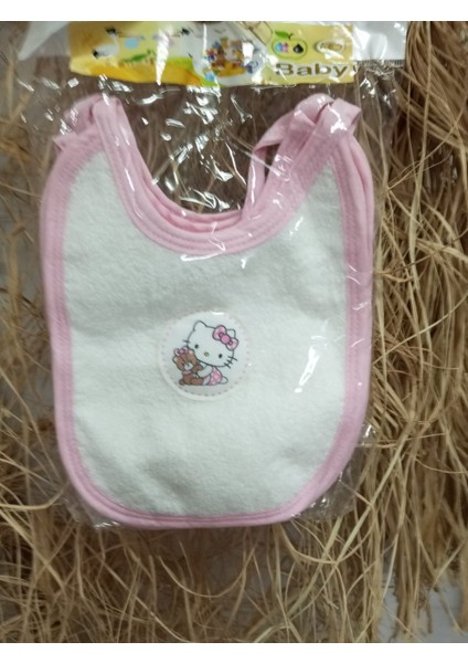 3’lü Beyaz-Pembe Bebek Önlüğü Seti – Hello Kitty Desenli Pamuklu Havlu Kumaş modelleri