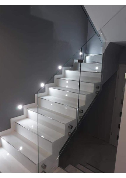 Mat Siyah Metal Yuvarlak Kasa, 3 Watt Sensörsüz, Beyaz Işık, Iç Mekan, Merdiven ve Basamak Armatürü fırsatları