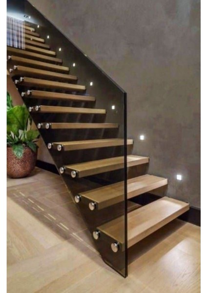 Mat Siyah Metal Yuvarlak Kasa, 3 Watt Sensörsüz, Beyaz Işık, Iç Mekan, Merdiven ve Basamak Armatürü