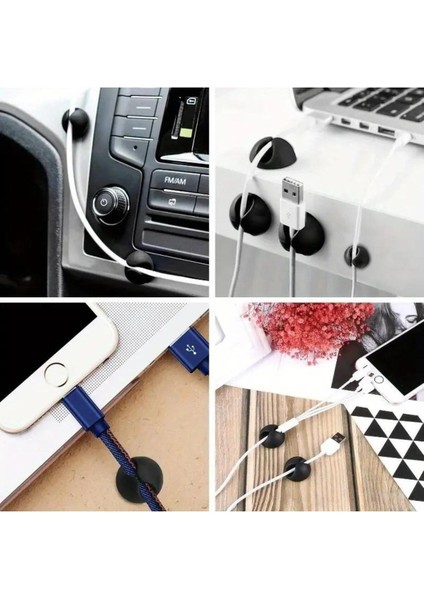 10 Adet Yapışkanlı Kablo Düzenleyici Tutucu Klips Kablo Sabitleme Siyah Beyaz Renk 10 Adet Tr Firma: modelleri