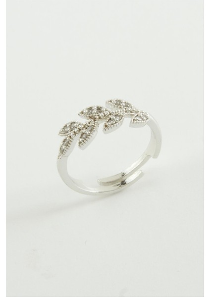 Resveq Yaprak Zirkon Taşlı Yüzük-Sarı