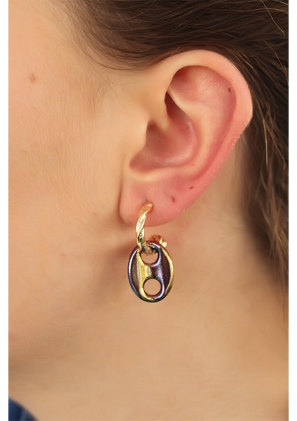 Renkli Hematit Taşlı Küpe Seti fiyatları