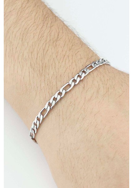 Erkek Zincir Bileklik 498, Gümüş Renk fırsatları