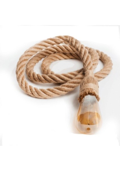 Jüt Halat Sarkıt Duy (1 Metre) Rustik Ampul Için
