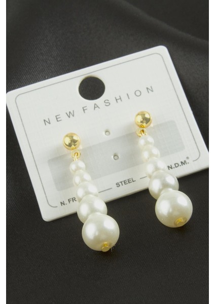 Resveq Yuvarlak Inci Küpe-Sarı fiyatları