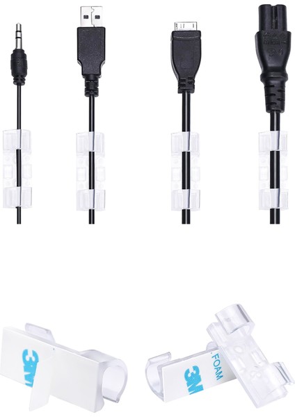 Yapışkanlı Sabitleyici Kablo Düzenleyici Tutucu Toparlayıcı Ev Ofis Duvar Fayans Cam Klips 20 Adet A fırsatları