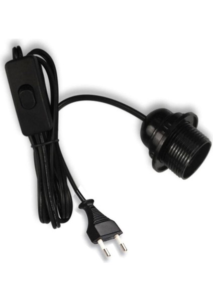 Örgün Aydınlatma Arapuarlı Aç Kapa Anahtarlı Fişli Kablo Duy 2 Metre Siyah 1656 PRV/CVC2897