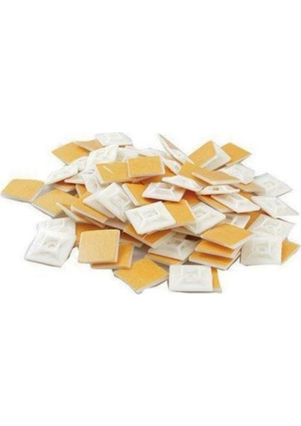 Yapışkan Kroşe 2cm x 2cm Yapışkanlı Kablo Bağı Tutucu - 10 Adet