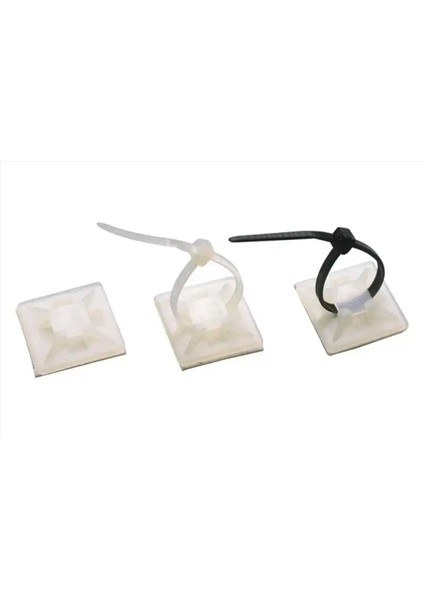 Yapışkan Kroşe 2cm x 2cm Yapışkanlı Kablo Bağı Tutucu - 10 Adet fiyatları
