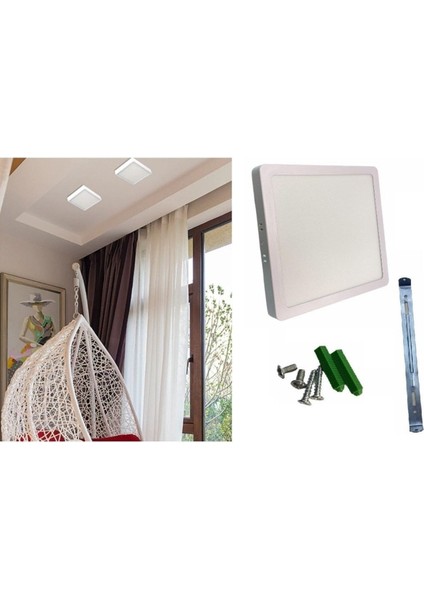 25 Watt Sıva Üstü Kare LED Panel Armatür CT-5272 6400 K (Beyaz Işık) fırsatları
