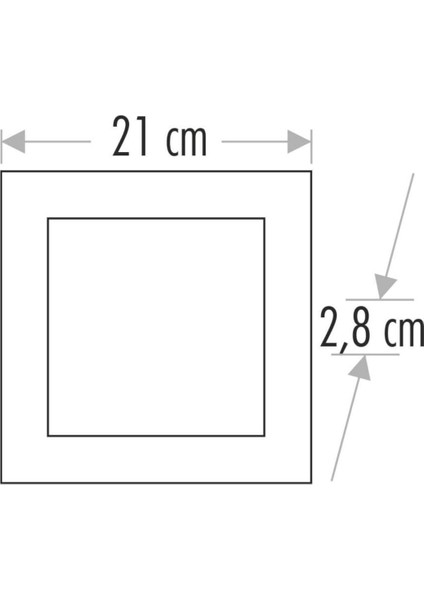 25 Watt Sıva Üstü Kare LED Panel Armatür CT-5272 6400 K (Beyaz Işık)