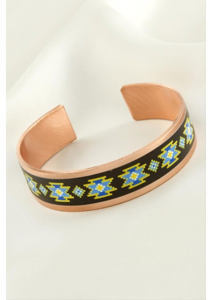 Resveq Üçgen Kalın Bakır Kelepçe Bileklik-Bronz