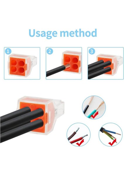 10 Adet PCT-104 4 Pinli Itmeli Hızlı Kolay Kablo Tel Birleştirici Konnektör Vidasız Klemens modelleri
