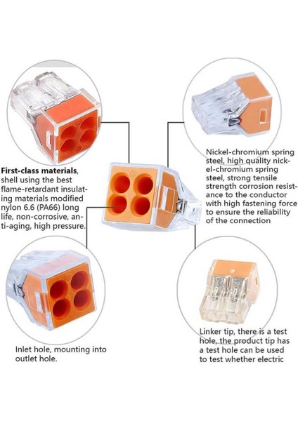 10 Adet PCT-104 4 Pinli Itmeli Hızlı Kolay Kablo Tel Birleştirici Konnektör Vidasız Klemens fırsatları