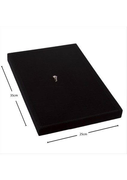 Resveq Yatay Anfora Kumaş Batırmalı Yüzük Tablası -Siyah fiyatları