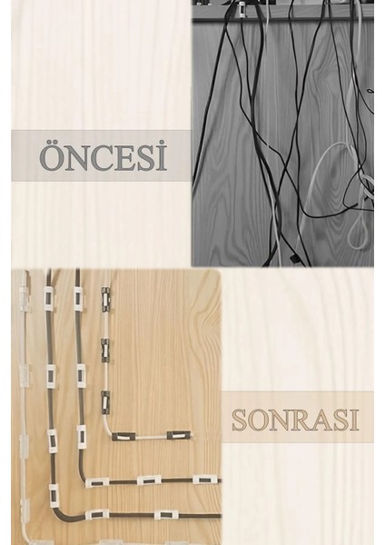 Kablo Gizleyici 20 Adet Şeffaf Klips Bilgisayar Televizyon Kablo Saklayıcı Kroşe Organizer Sabitleme