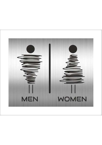 Wc Tuvalet Tabelası Kapı ve Duvar Yönlendirme Levhası 10X15 cm Tek Metal Levha