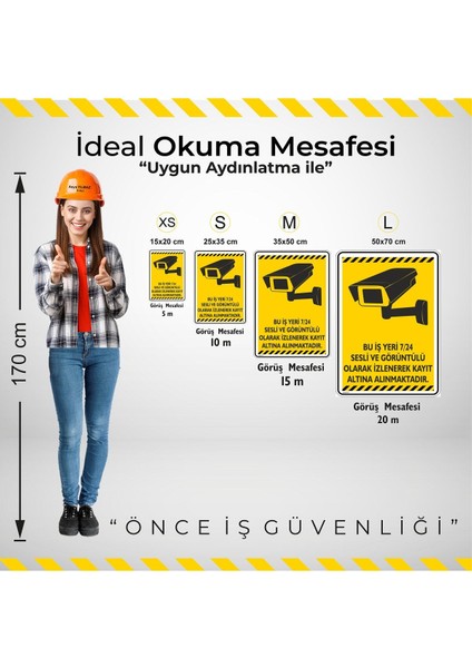 Bu Iş Yeri 7/24 Sesli ve Görüntülü Olarak Kayıt Altına ALINMAKTADIR/V2-2/25X35CM/FOSFORLU Etiket fiyatları