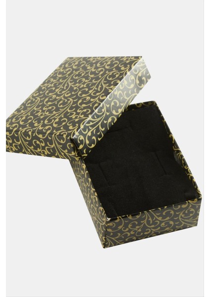 Resveq Salkım Desenli Set Kolye Kutusu-Siyah
