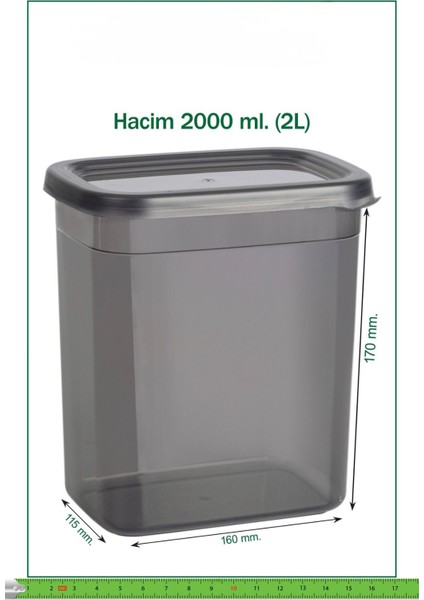 12 Adet 24 Parça 2 Litre Dikdörtgen Erzak Bakliyat Baharat Saklama Kabı Seti 20 Etiket Hediyeli