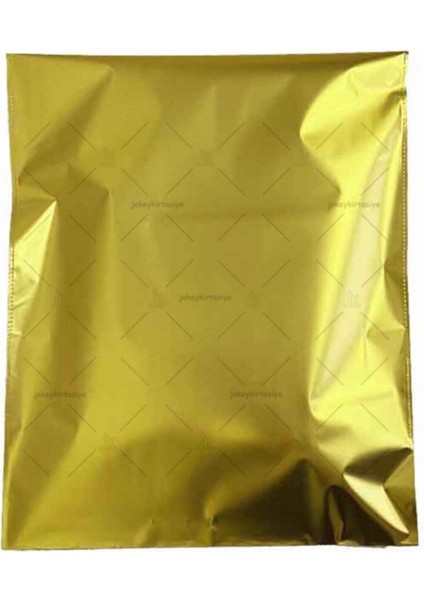 Mat Metalize En: 7cm x Boy: 9cm Mat Bantlı Altın Dore Hediye Paketi 20 Adet 70 x 100 cm 20'li Hediy