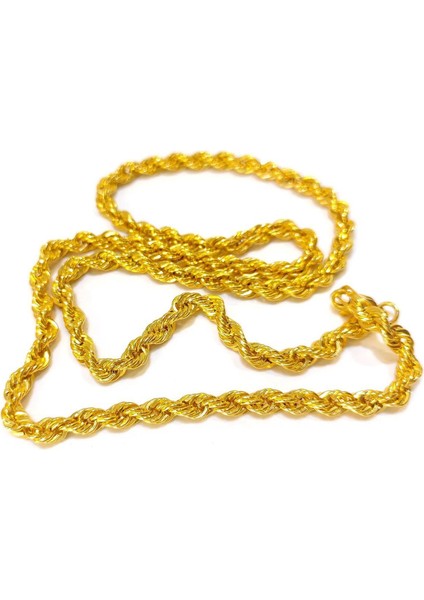 55CM 4.3mm Halat Zincir 14 Ayar Altın 4K Videolu modelleri