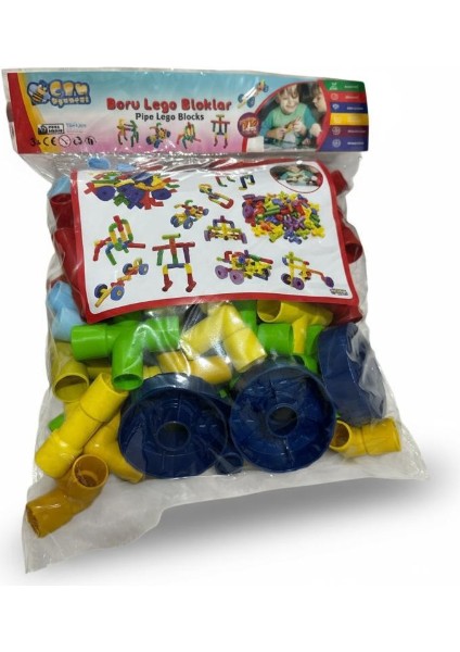 Boru LEGO Bloklar - 72 Parça Renkli Eğitici Borulu LEGO Oyuncak Seti (3+ Yaş) fırsatları