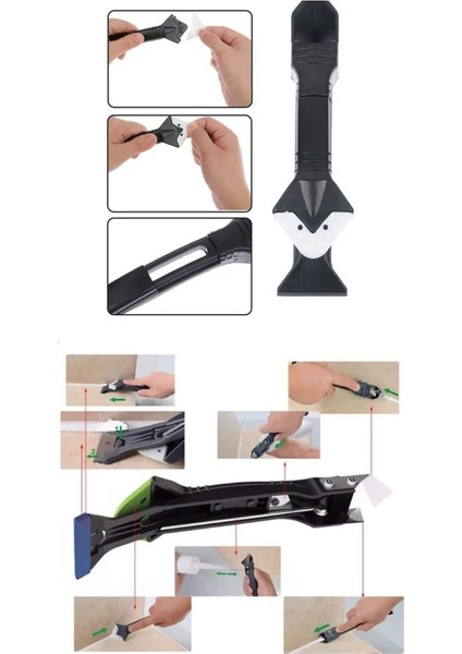 3'ü 1 Arada Fayans Derz Dolgu Kazıyıcı Sıyırıcı Silikon Sökücü ve Uygulayıcı Aparatı indirimleri