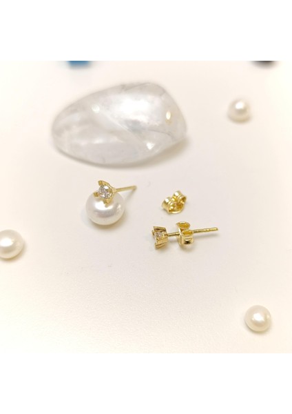 Tek Taş Vidalı Küpe 14 Ayar Altın Hd Videolu