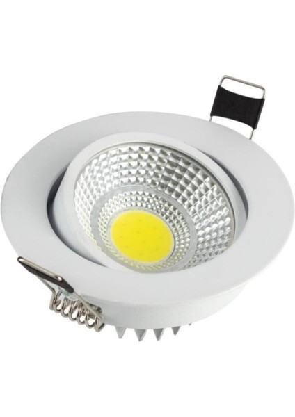 5 W Cob LED Spot Panel Armatür Beyaz Kasa 6400K Beyaz Işık
