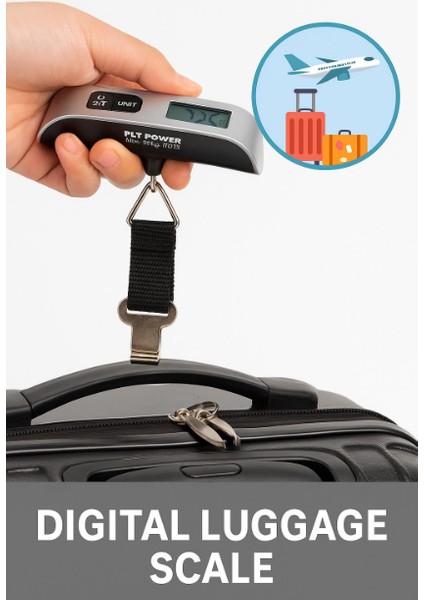 Plt Power 50 kg Elektronik Valiz Terazisi - Dijital LCD Ekranlı