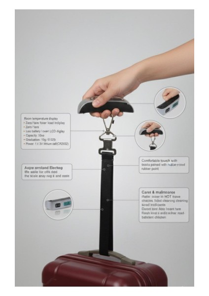 Plt Power 50 kg Elektronik Valiz Terazisi - Dijital LCD Ekranlı fiyatları