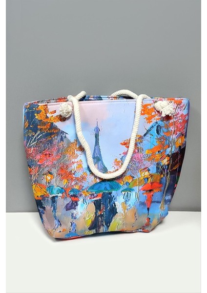 Resveq Desenli Plaj Çantası-Açık Mavi fiyatları